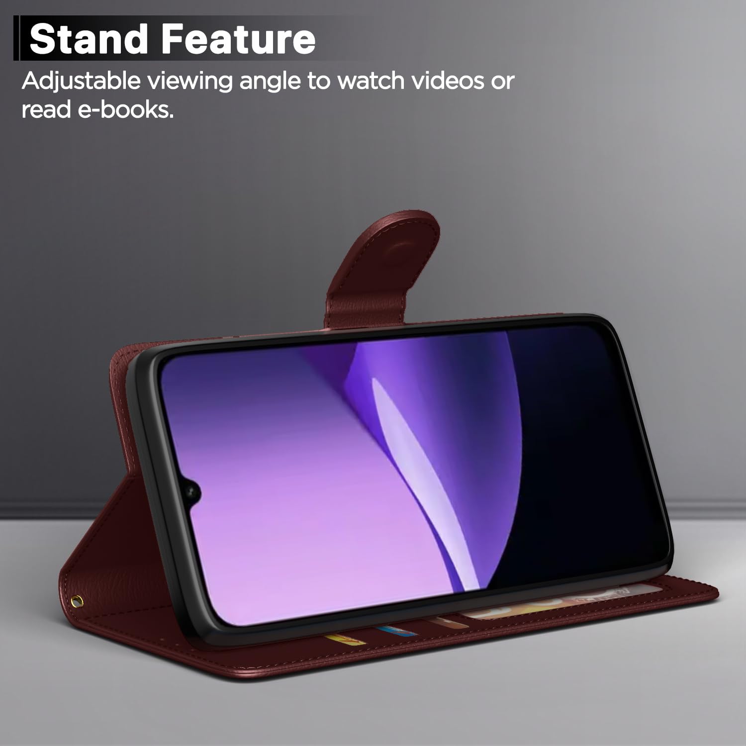 Pikkme Redmi 15C 5G brown wallet flip cover – photo 3