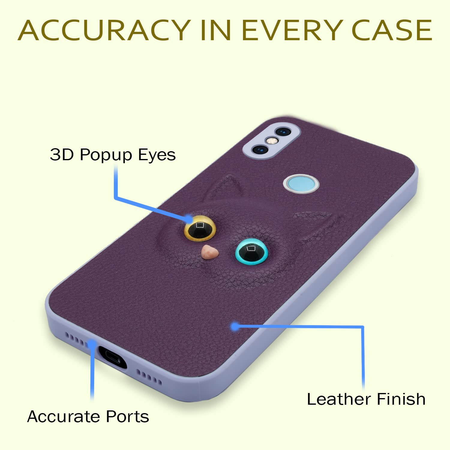 Pikkme Mi A2 Cat purple phone cover – photo 3