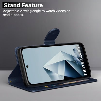 Pikkme Infinix Note 50x 5G Vintage Flip Cover (Blue)