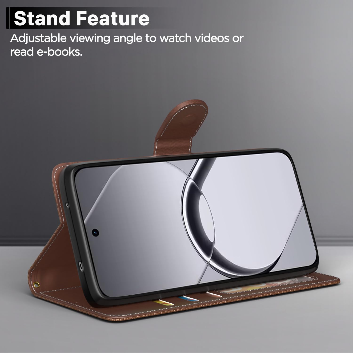 Pikkme tan Wallet flip cover for Realme 16 5G – photo 3