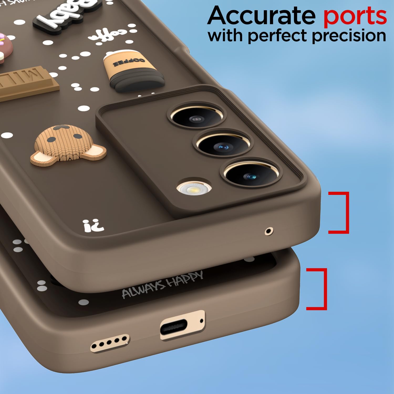 Brown Silicone back cover for Vivo Y200e/T3 5G – Pikkme – photo 4