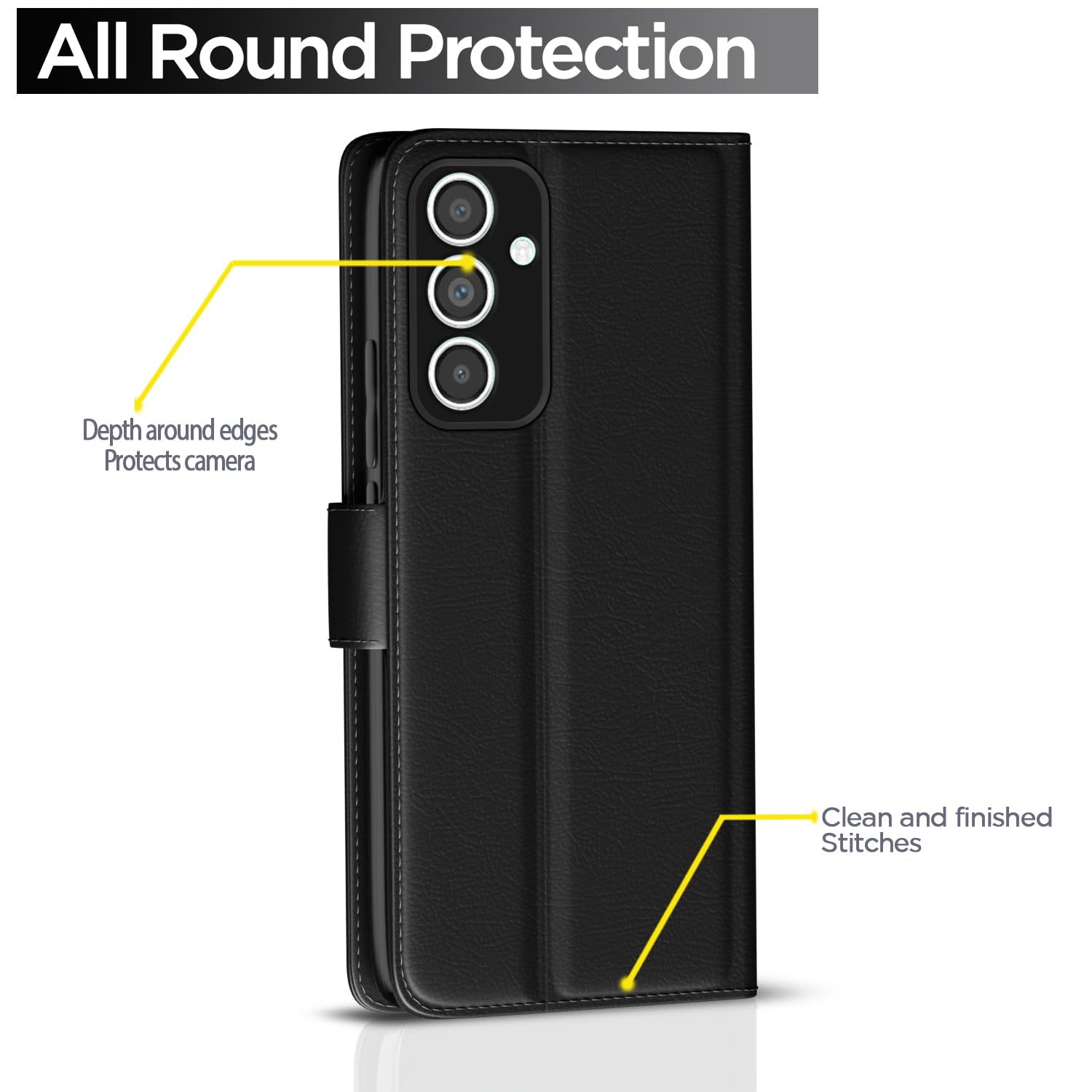 Samsung M55/M55s/F55 5G Wallet flip cover in black by Pikkme – photo 4