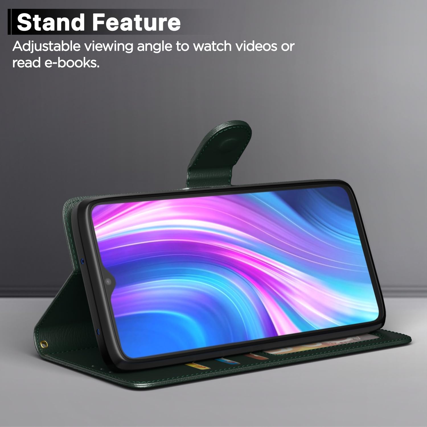 Pikkme green Wallet mobile flip cover for Redmi Note 8 Pro – photo 3