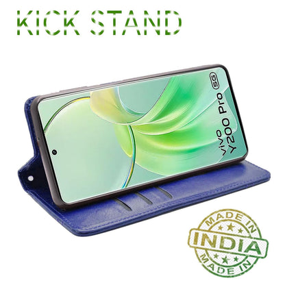 Pikkme Vivo Y200 Pro 5G Magnet Flip Cover (Blue)