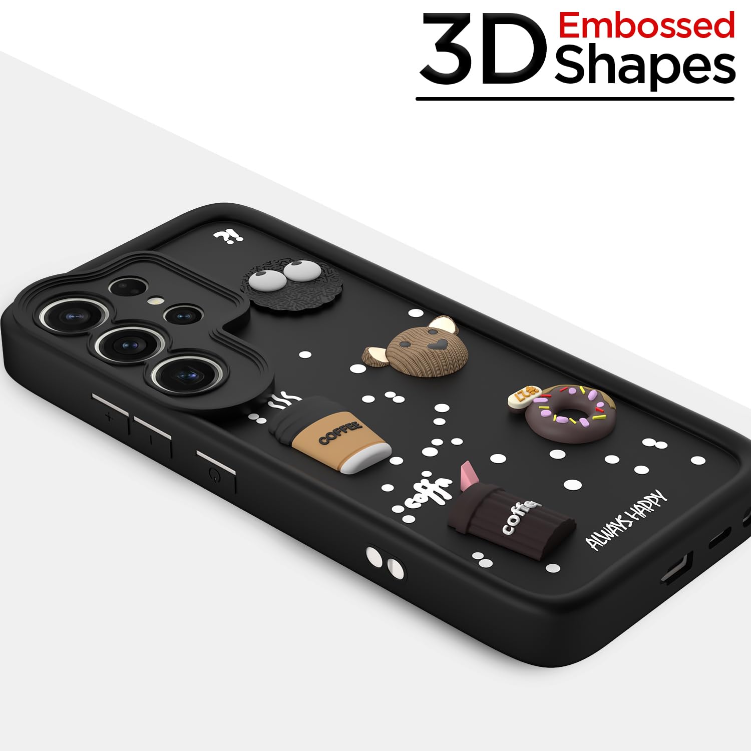Black Silicone mobile back cover for Samsung S25 Ultra 5G/3D – Pikkme – photo 3