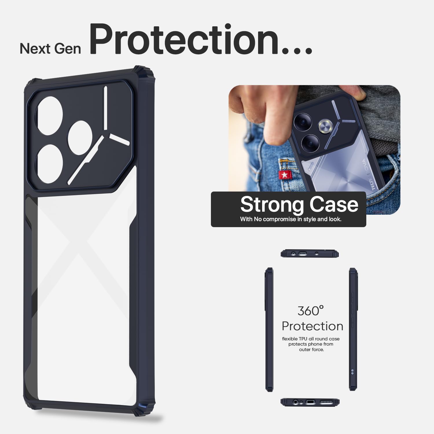 Pikkme Tecno Pova 6 Clear blue back cover – photo 6
