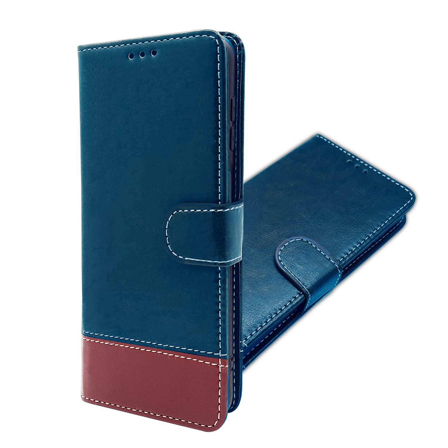 Pikkme Samsung A21s Magnetic blue & brown flip cover