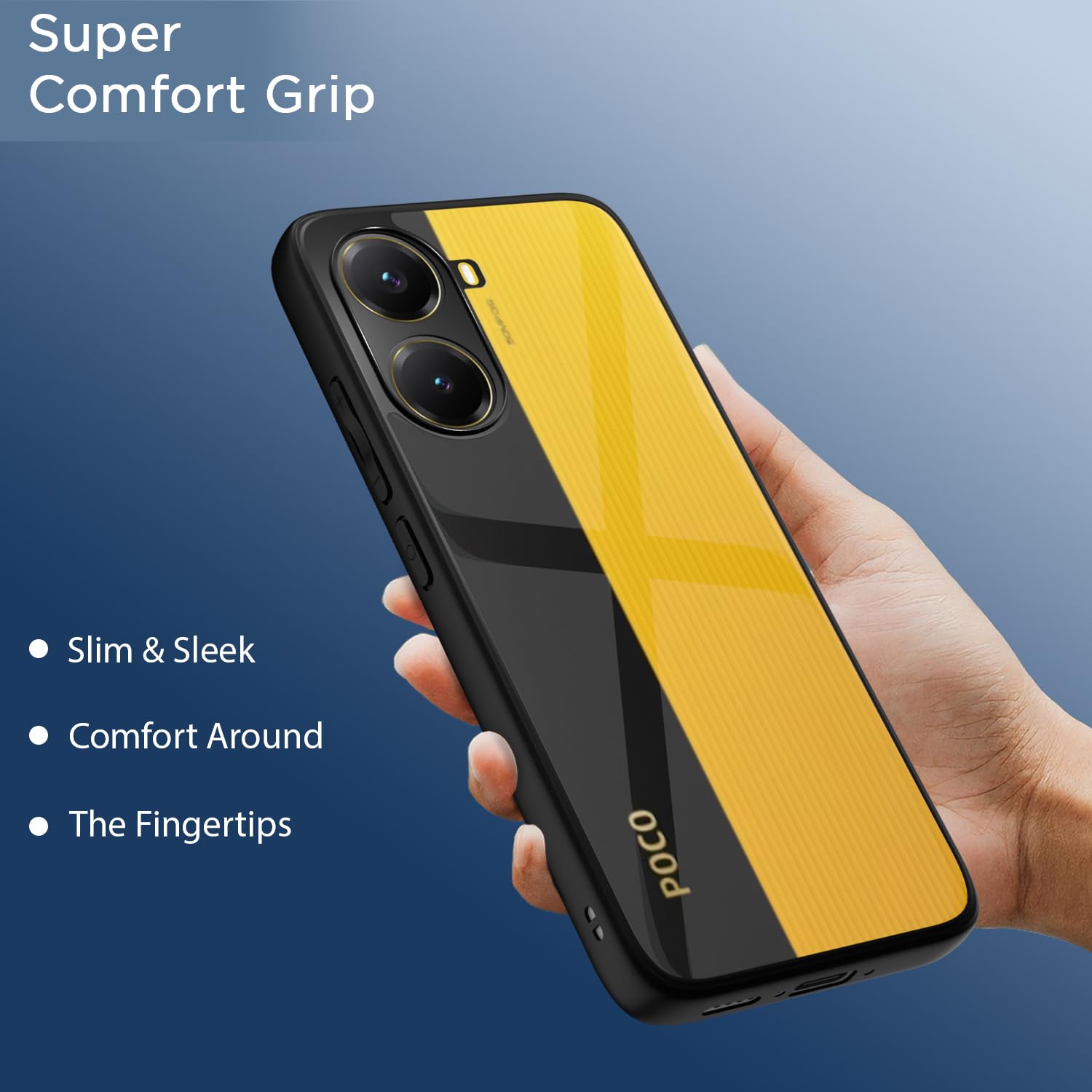 Pikkme Poco X7 Pro 5G Eagle 2 Shockproof Transparent Sleek Hybrid Armor Back Cover (Black)
