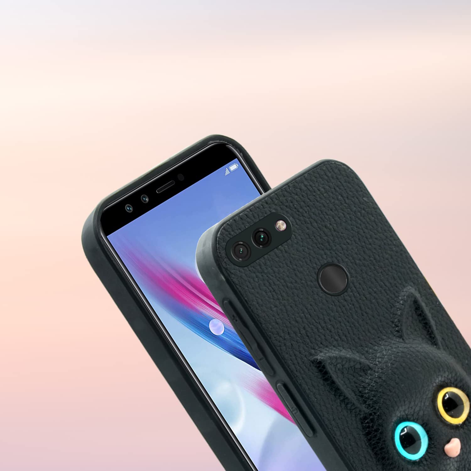 Honor 9 Lite Cat mobile back cover in black by Pikkme – photo 6