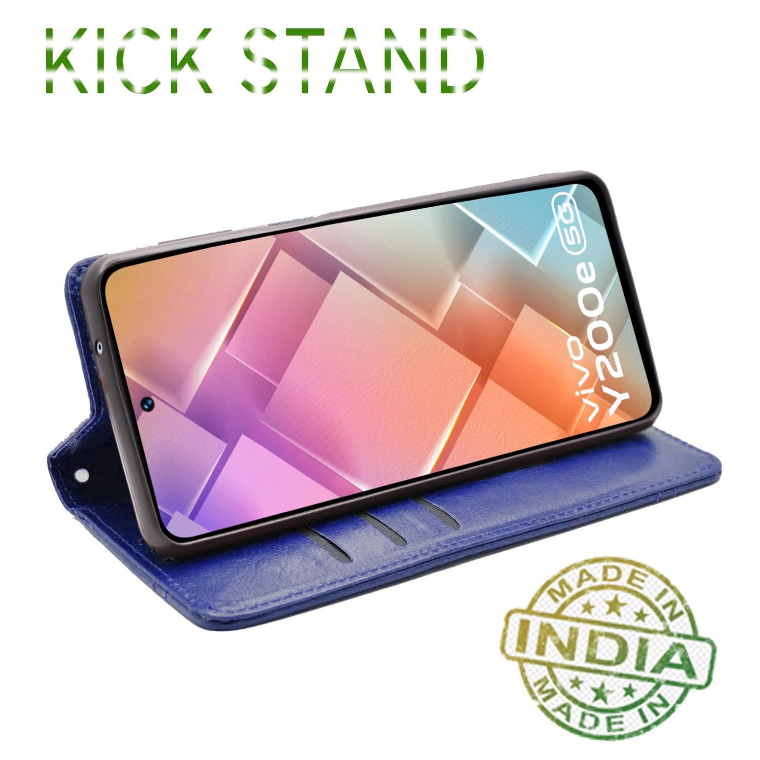 Pikkme blue Magnetic mobile flip cover for Vivo T3/Y200e 5G – photo 4