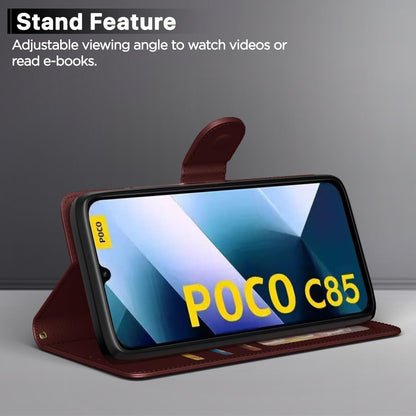 Brown Wallet mobile flip cover for Poco C85 5G – Pikkme – photo 3