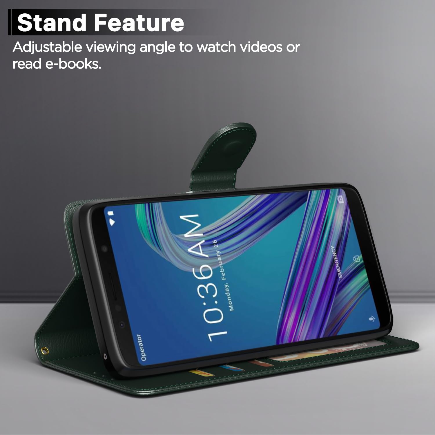 Green Wallet flip cover for Asus – Pikkme – photo 3