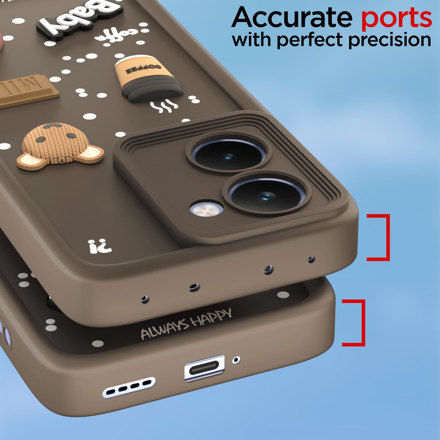 Pikkme Realme P3 Ultra 5G/3D brown mobile cover – photo 4