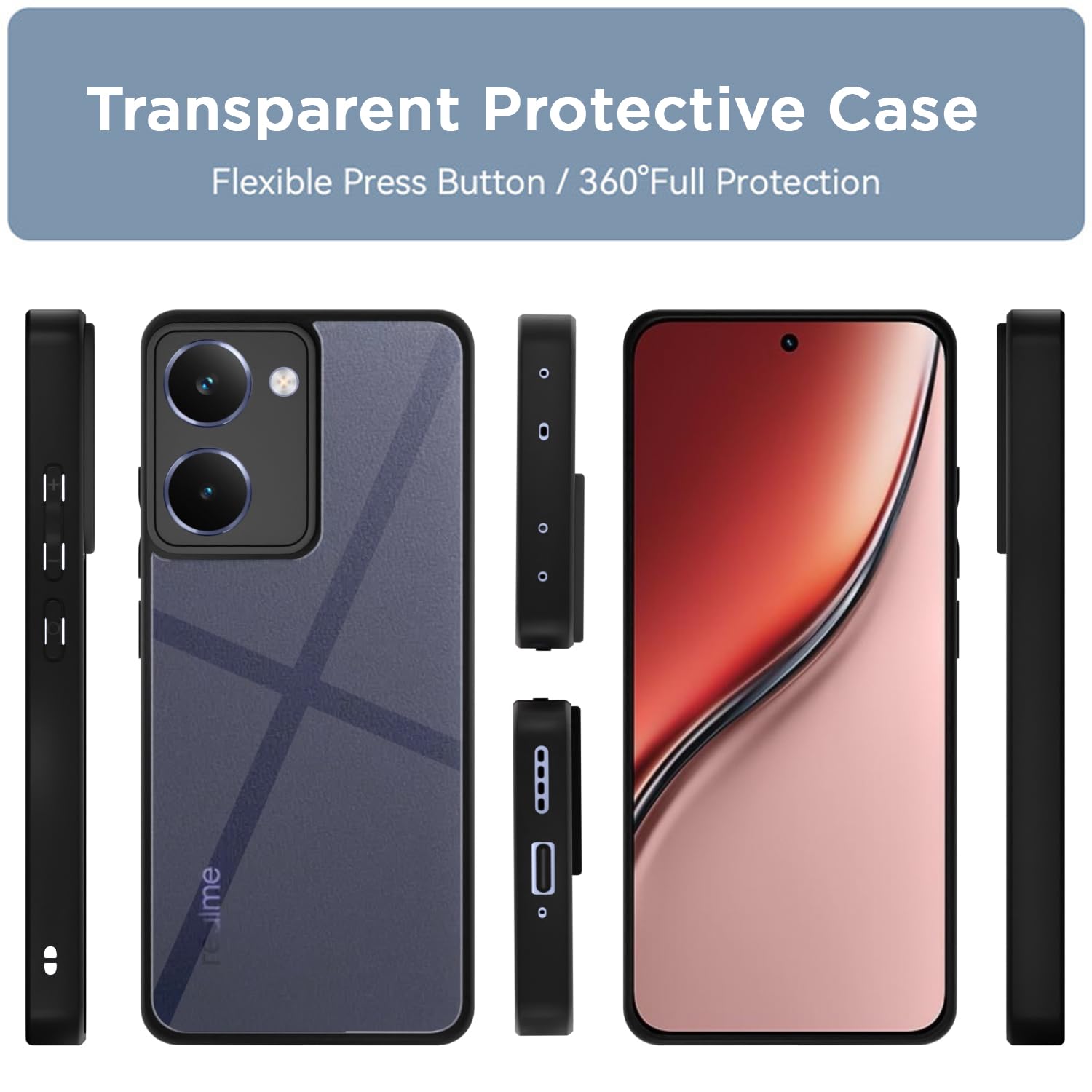 Realme P3 Ultra 5G Hybrid mobile back cover in black by Pikkme – photo 3