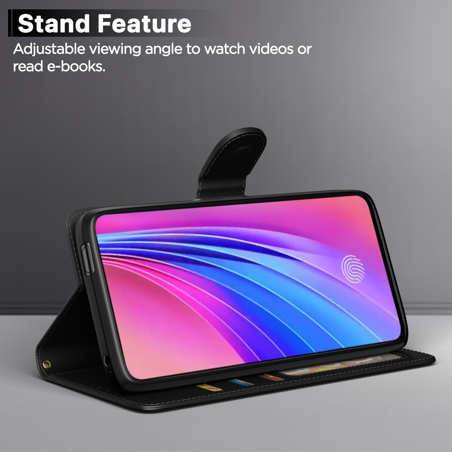 Vivo V15 Pro Wallet flip case in black by Pikkme – photo 3