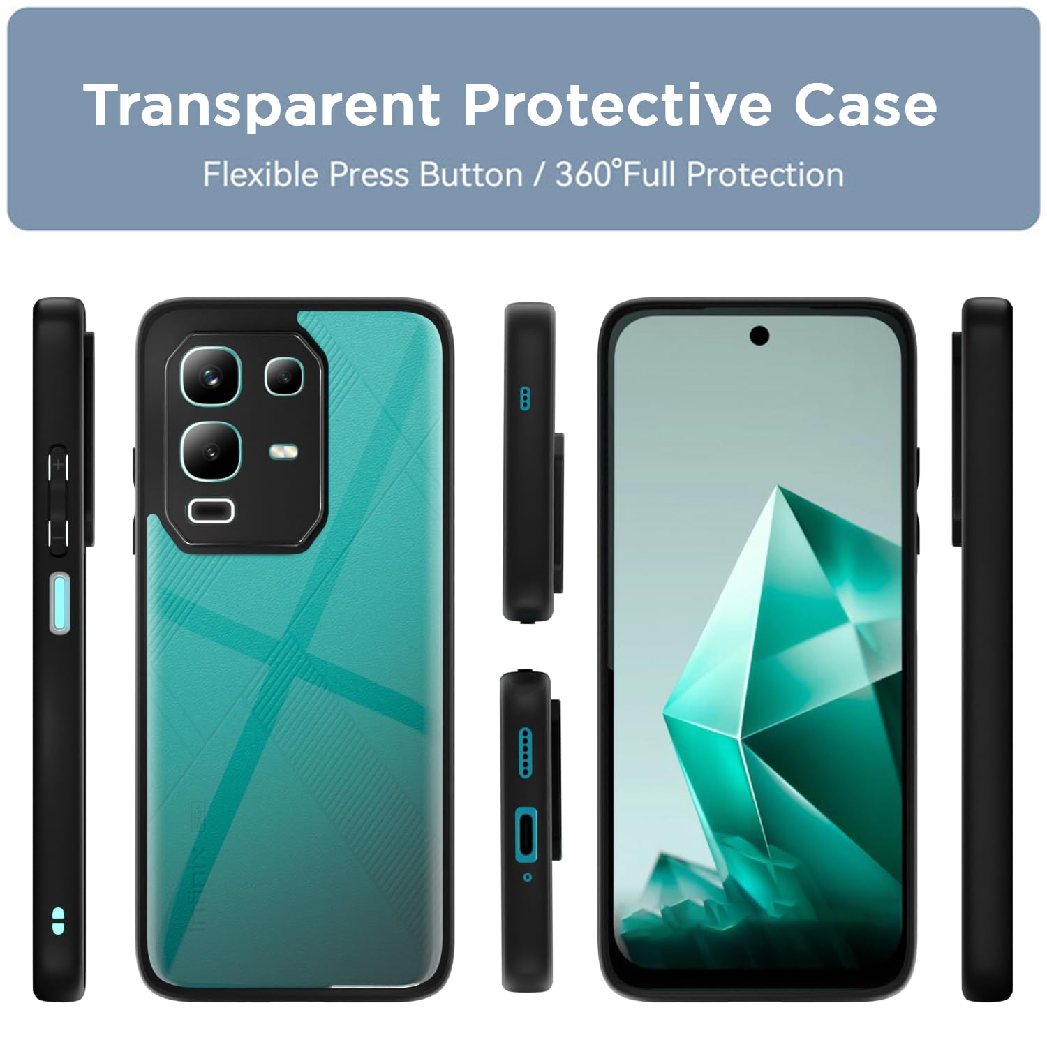 Pikkme Infinix Note 50x 5G Eagle 2 Shockproof Sleek Hybrid Armor Back cover (Black)