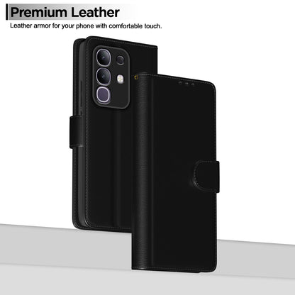 Pikkme Vivo T4x 5G / iQoo Z10x 5G Vintage Flip Cover (Black)
