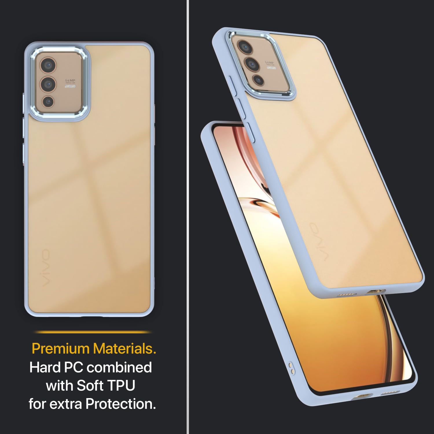 Pikkme Vivo V23 Camring Back Cover (Blue)