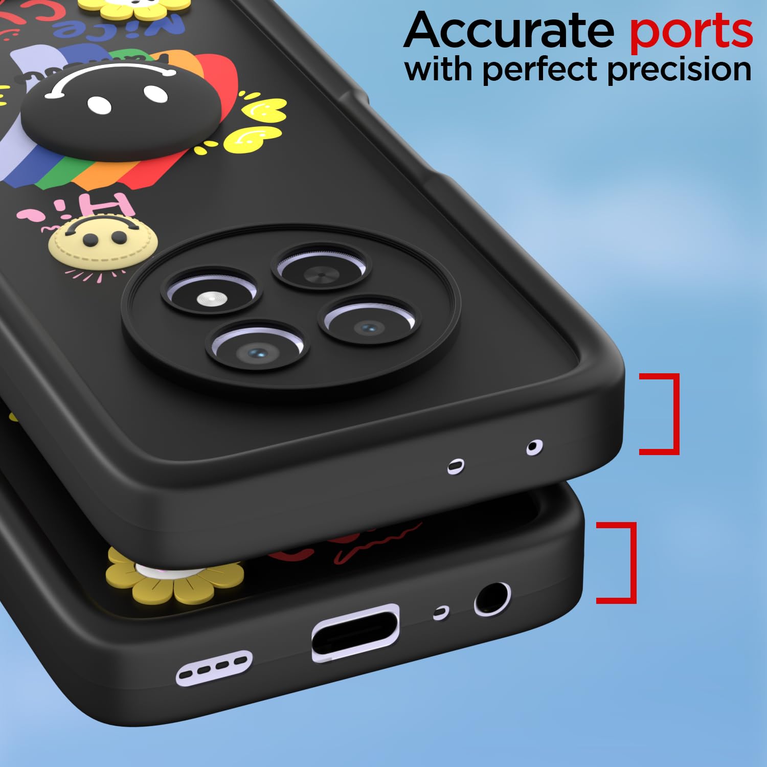 Realme Narzo 70x 5G/N65/13/12/12X 5G/C65 mobile cover in black by Pikkme – photo 4