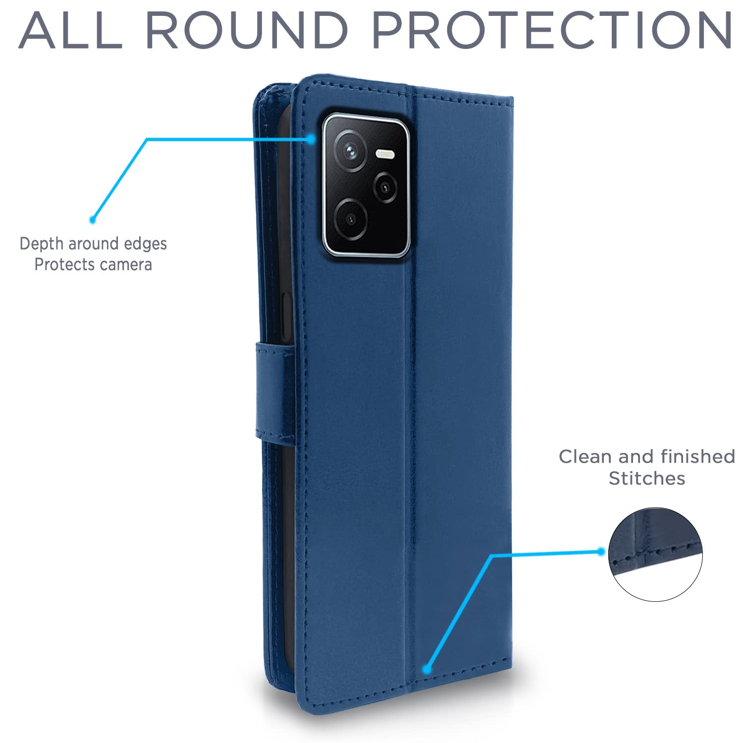 Pikkme Realme Narzo 50A Prime Wallet blue wallet flip cover – photo 4