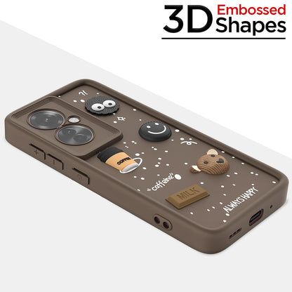 Oppo F25 Pro 5G/3D Silicone mobile back cover in brown by Pikkme – photo 3