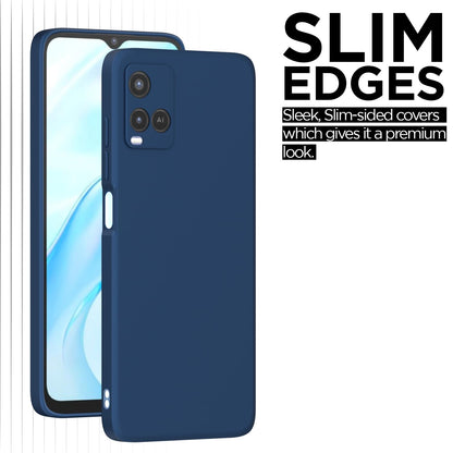 Pikkme Vivo Y21 2021  Liquid Silicone Back Cover (Blue)