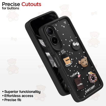 Pikkme Redmi A7 Pro/Poco C85x 5G Bear Coffee black phone cover – photo 6