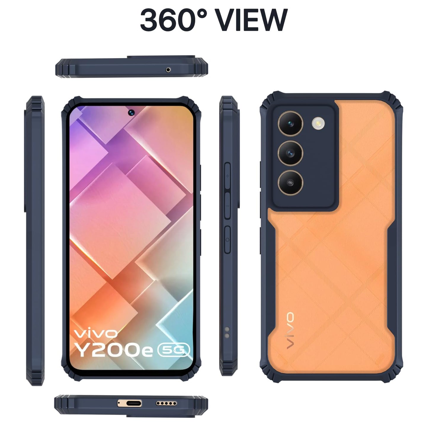 Pikkme Vivo Y200e 5G Eagle Back Cover (Blue)