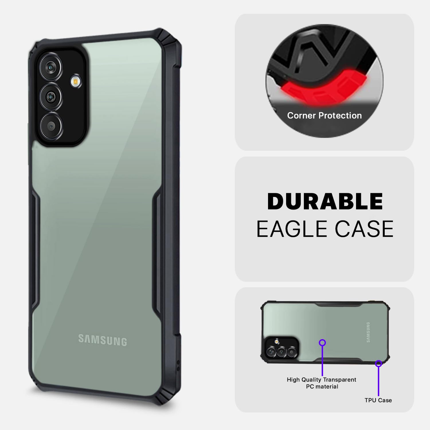 Pikkme Samsung f13 5G Hybrid black back cover – photo 5