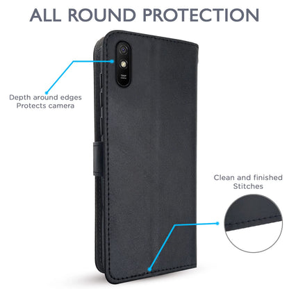 Redmi 9A/9i/9A Sport wallet flip cover in black by Pikkme – photo 4