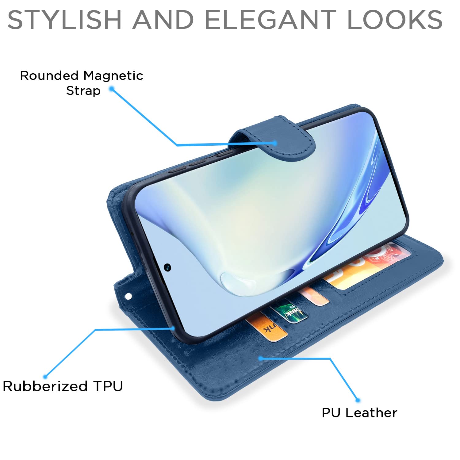 Pikkme Vivo V27/V27 Pro 5G blue flip case – photo 5