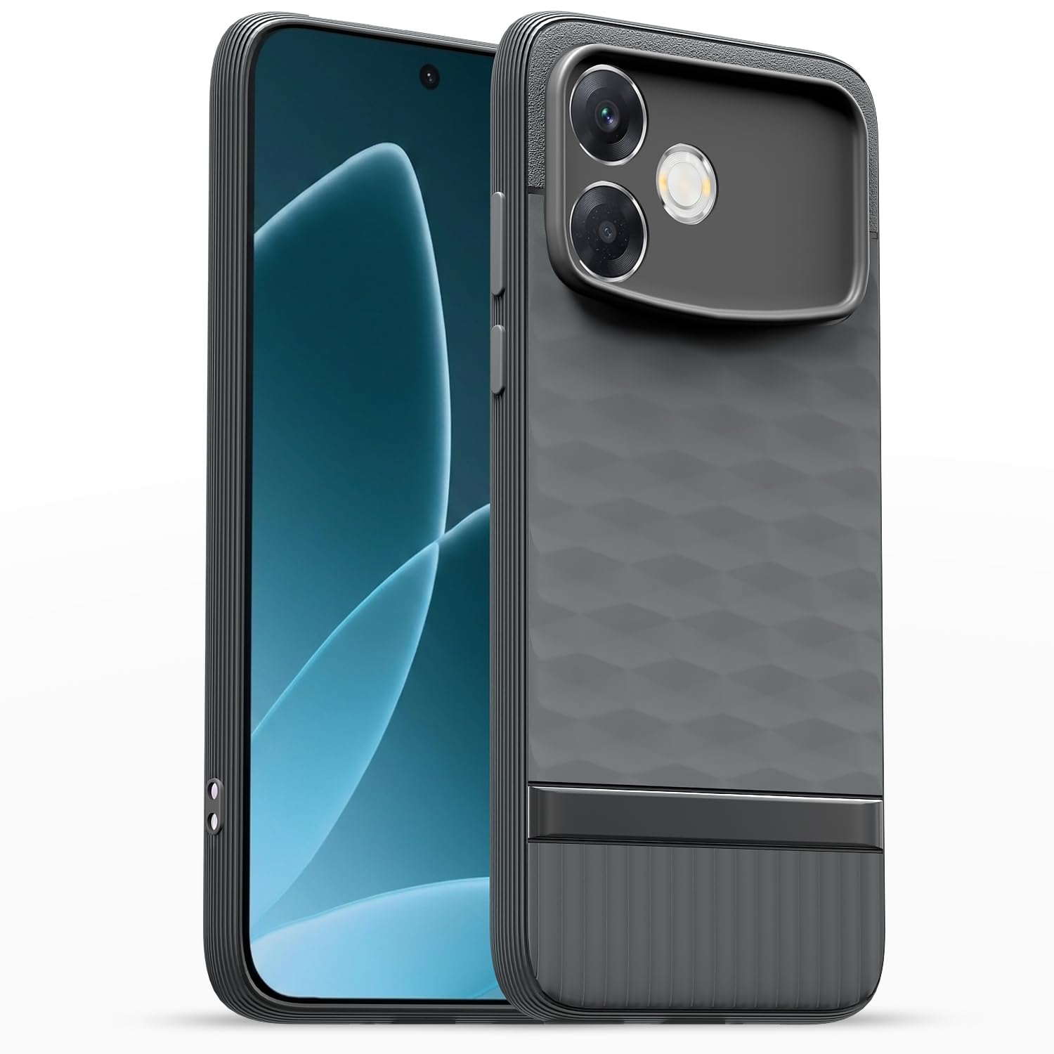 Pikkme grey Silicone mobile back cover for Oppo F33 Pro 5G
