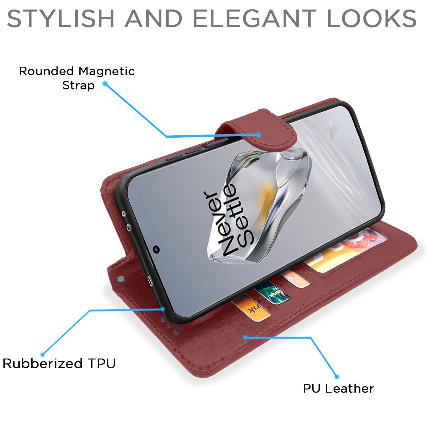 Pikkme brown Wallet mobile flip cover for OnePlus 12 5G – photo 3