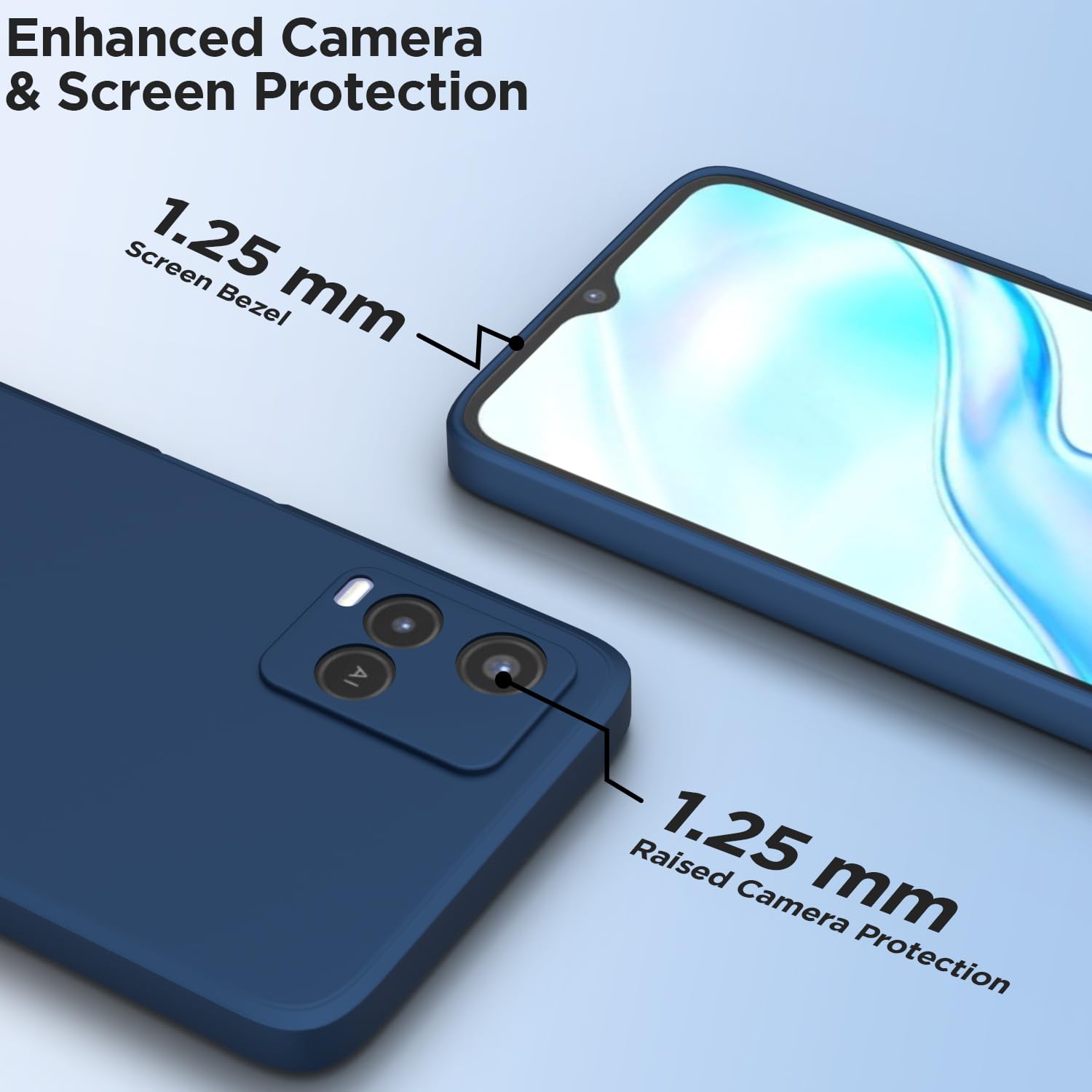 Pikkme Vivo Y21 2021  Liquid Silicone Back Cover (Blue)