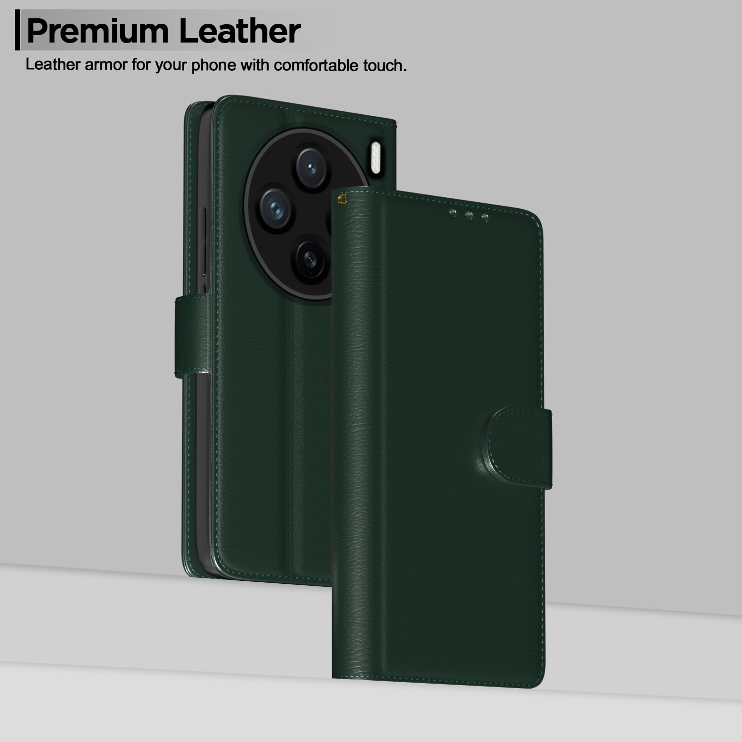 Vivo X200 5G flip case in green by Pikkme – photo 2
