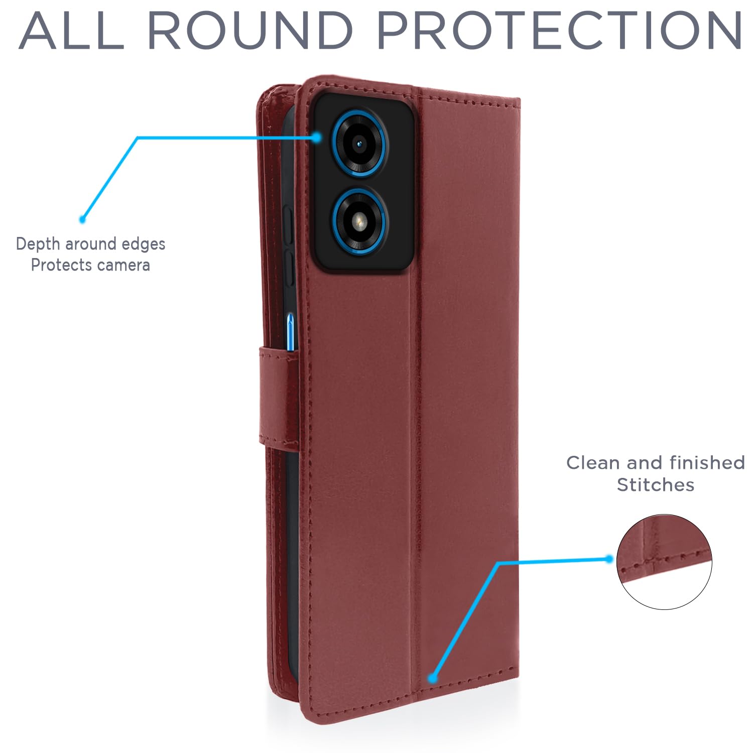 Pikkme Moto G04 Wallet brown wallet flip cover – photo 4