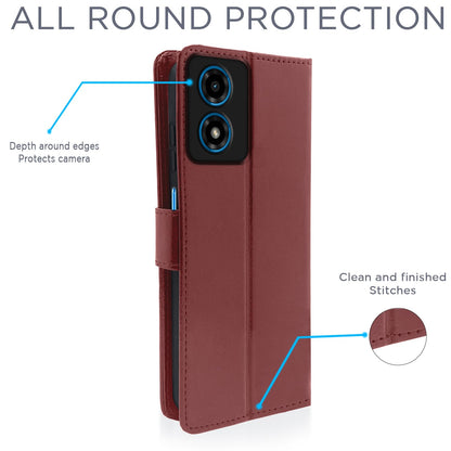 Pikkme Moto G04 Wallet brown wallet flip cover – photo 4