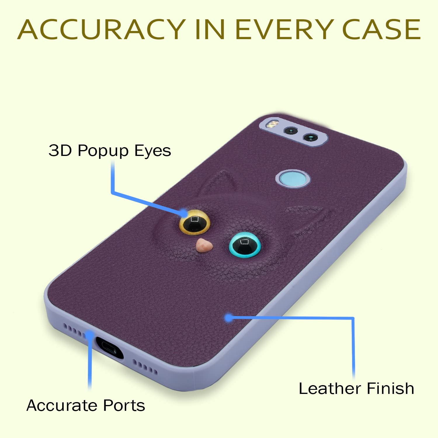 Mi A1 Cat phone cover in purple by Pikkme – photo 4