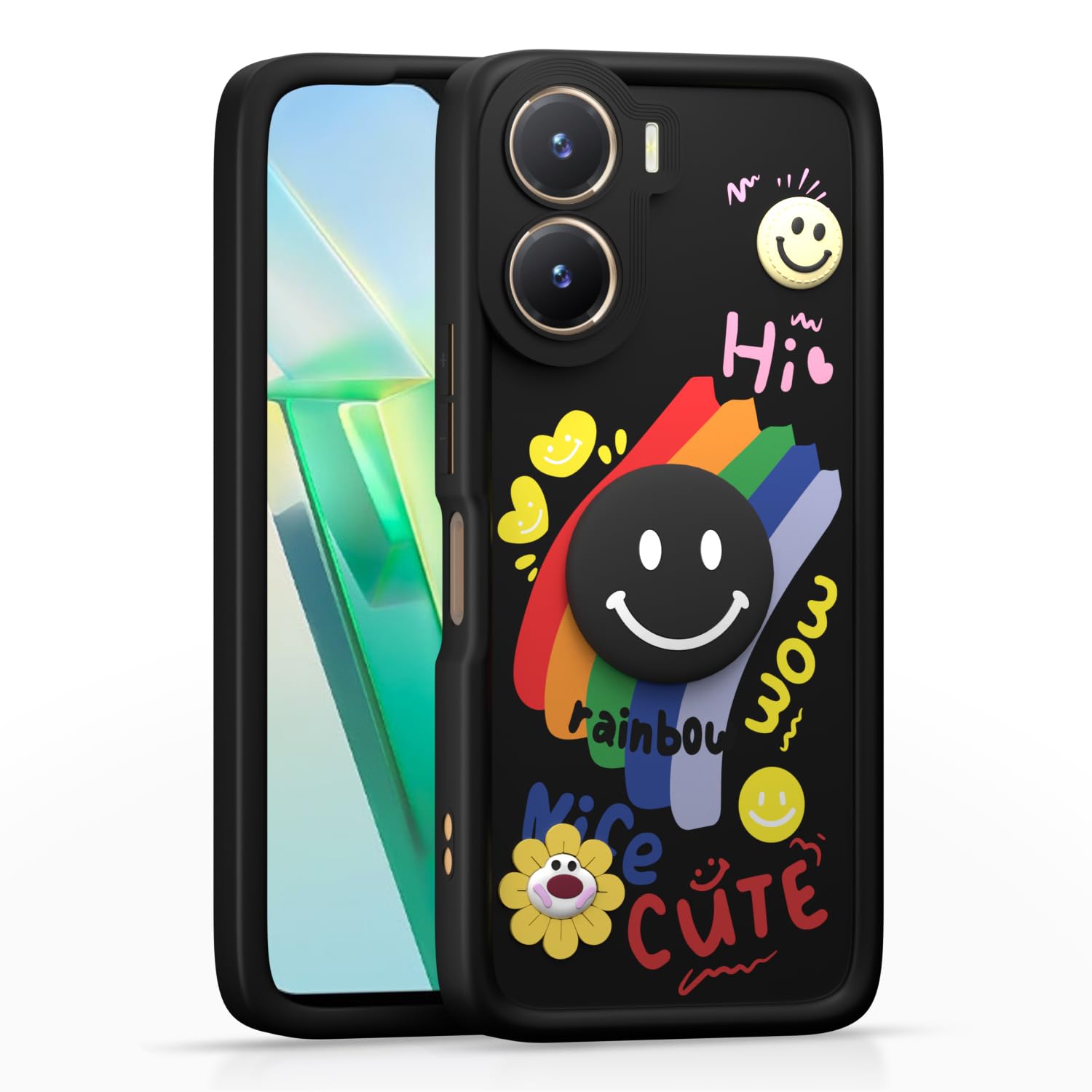 Pikkme Vivo T2X/Y16/Y56 5G/T2X/Y56 Soft Silicone black back cover