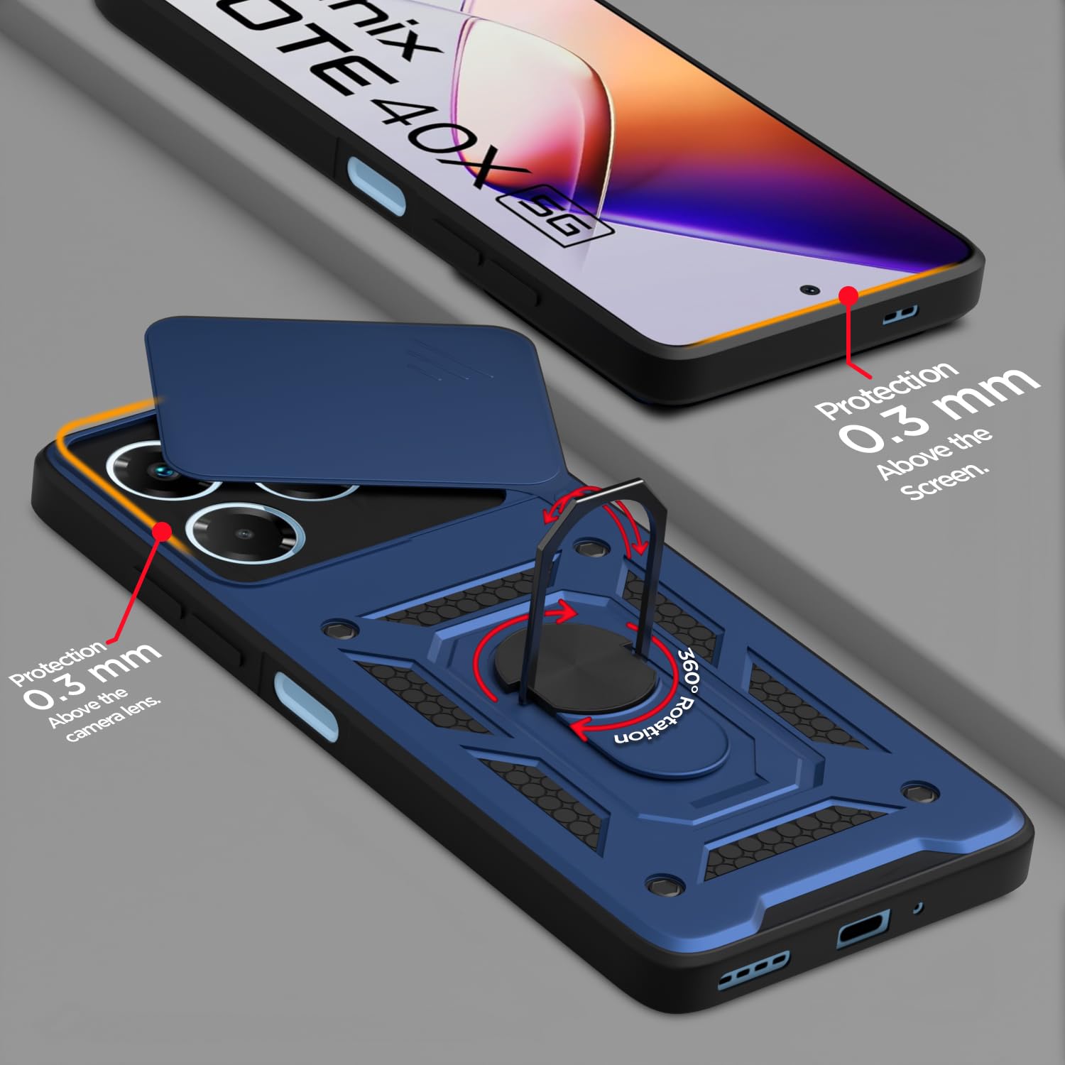 Pikkme Infinix Note 40x 5G/360 blue back cover – photo 4
