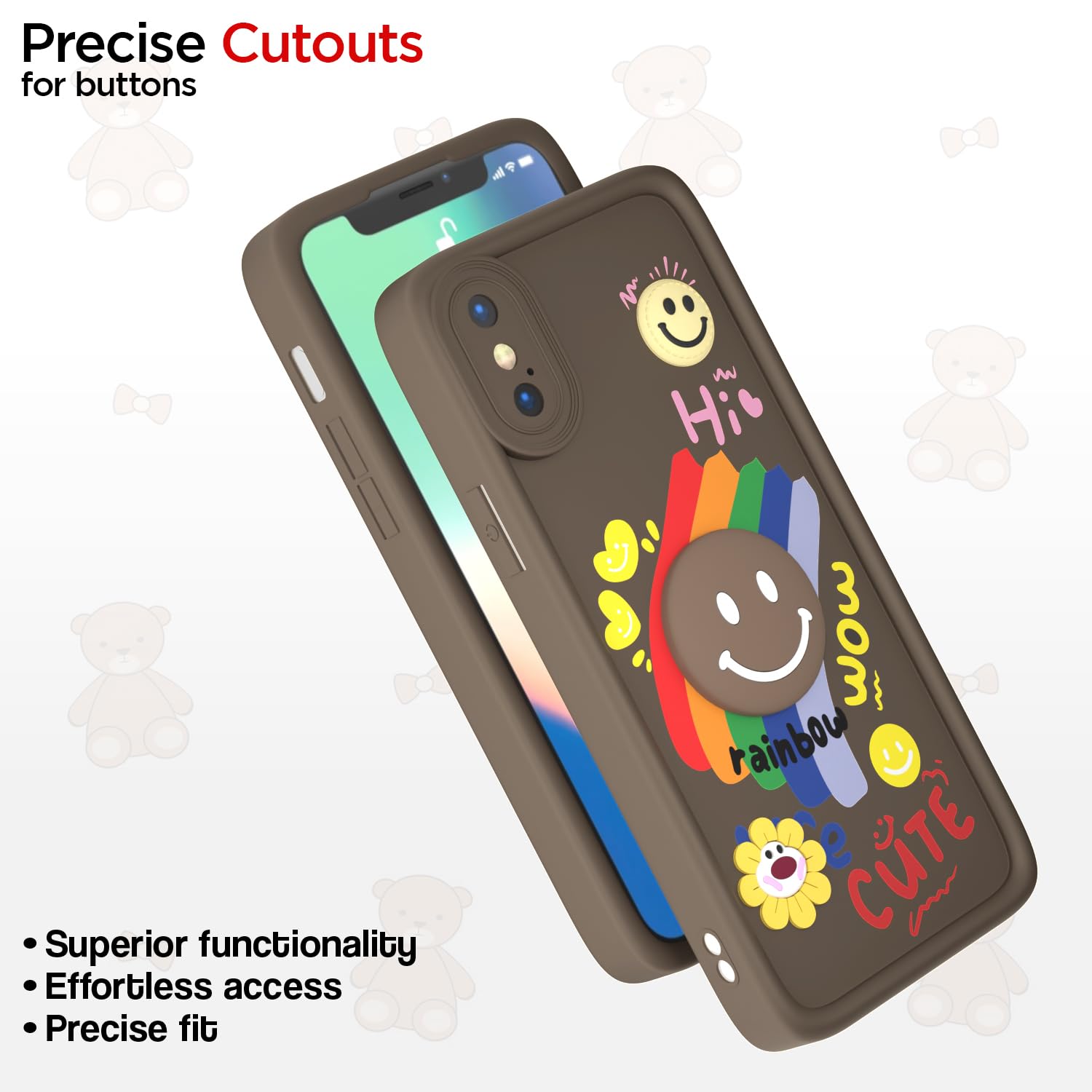 Pikkme brown Soft Silicone phone cover for iPhone X/XS – photo 6