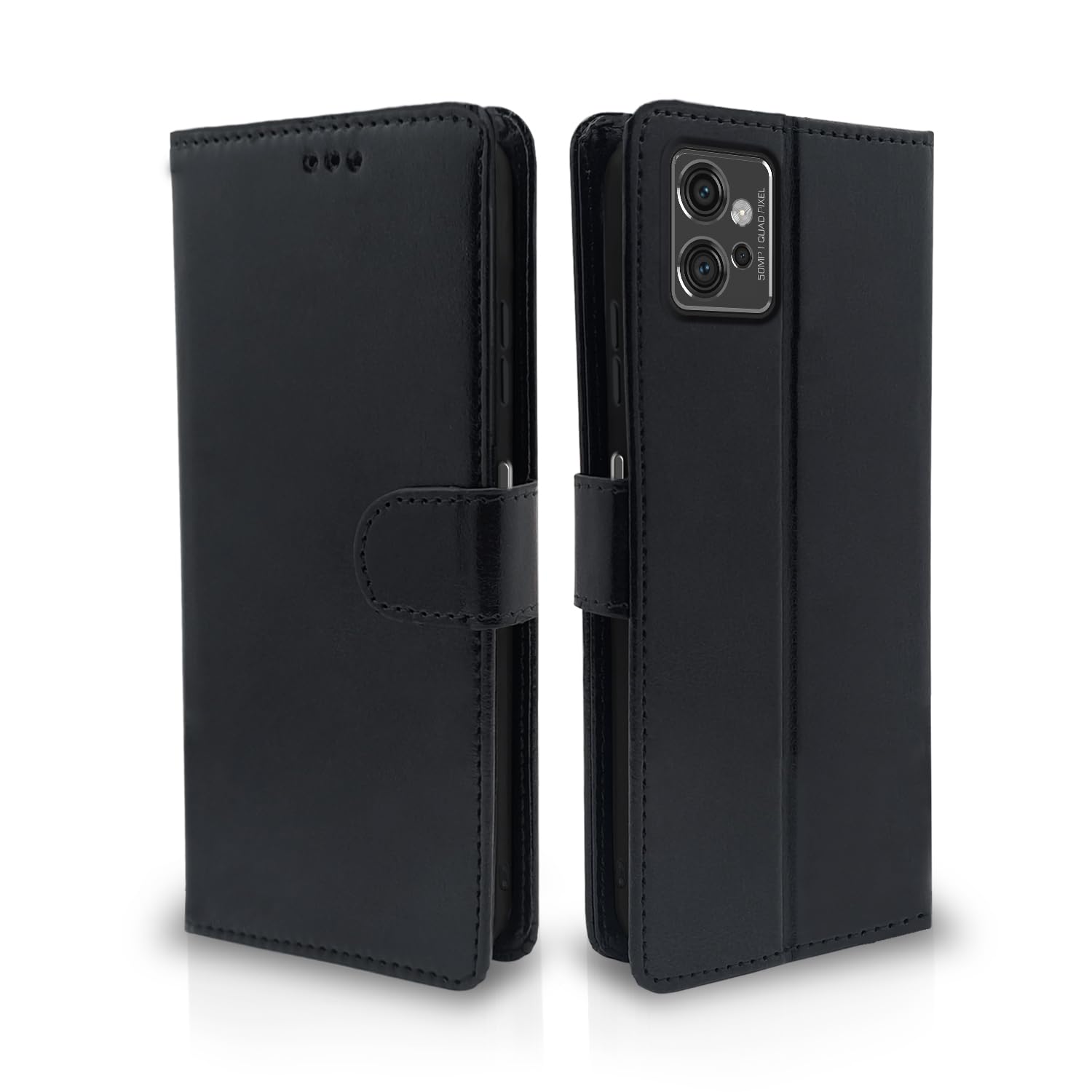Black Wallet flip cover for Moto G32 – Pikkme