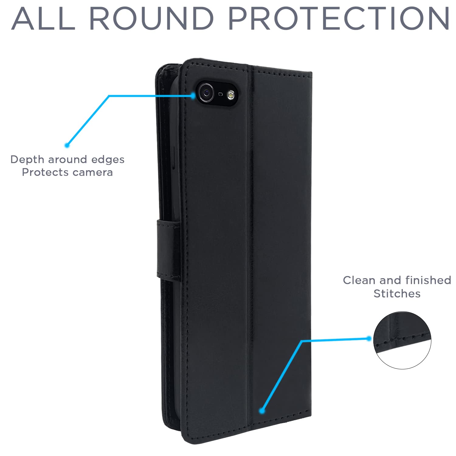 Pikkme iPhone 7/8 Vintage Flip Cover (Black)