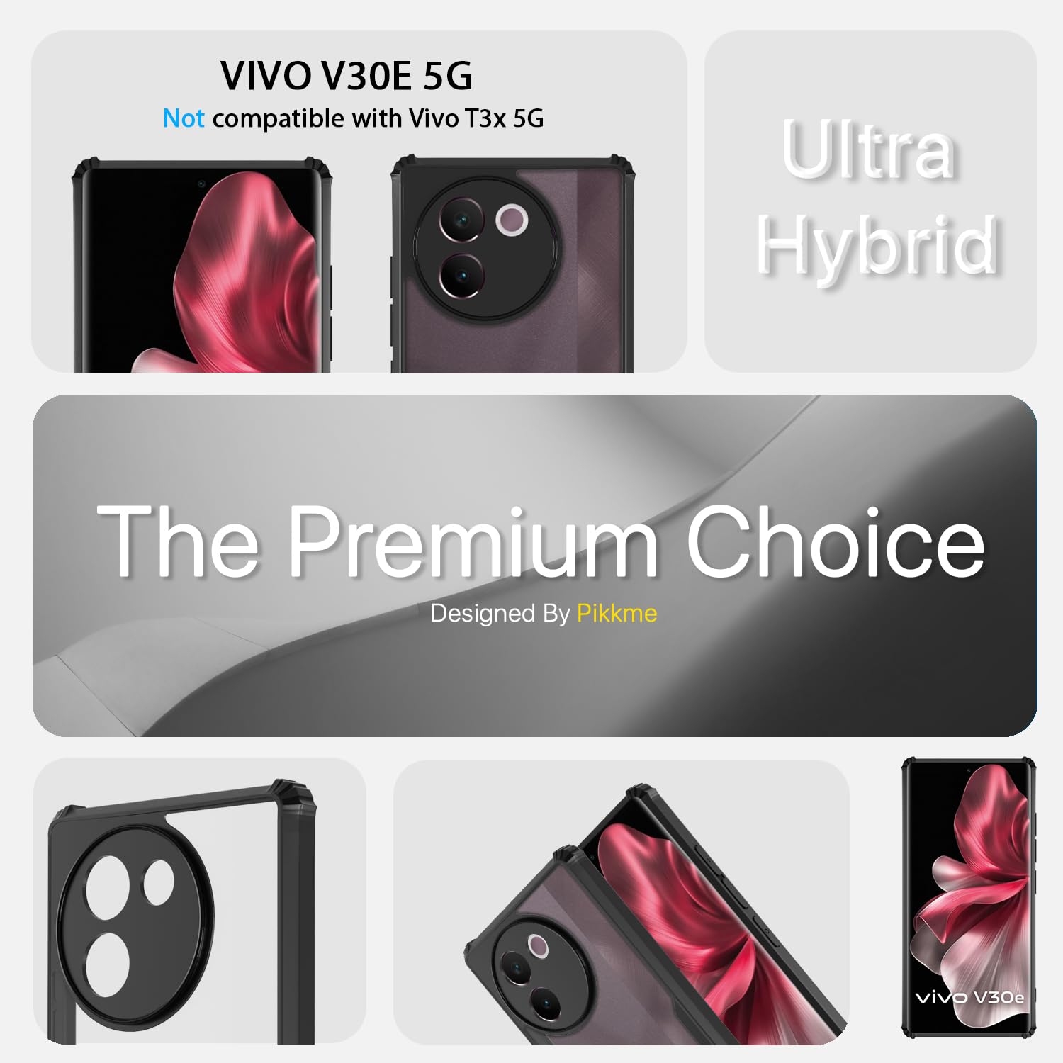 Black Clear mobile cover for Vivo V30e 5G – Pikkme – photo 3