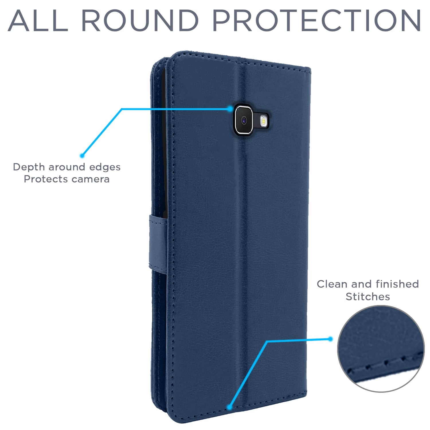 Pikkme Samsung Galaxy J7 Prime Vintage Flip Cover (Blue)