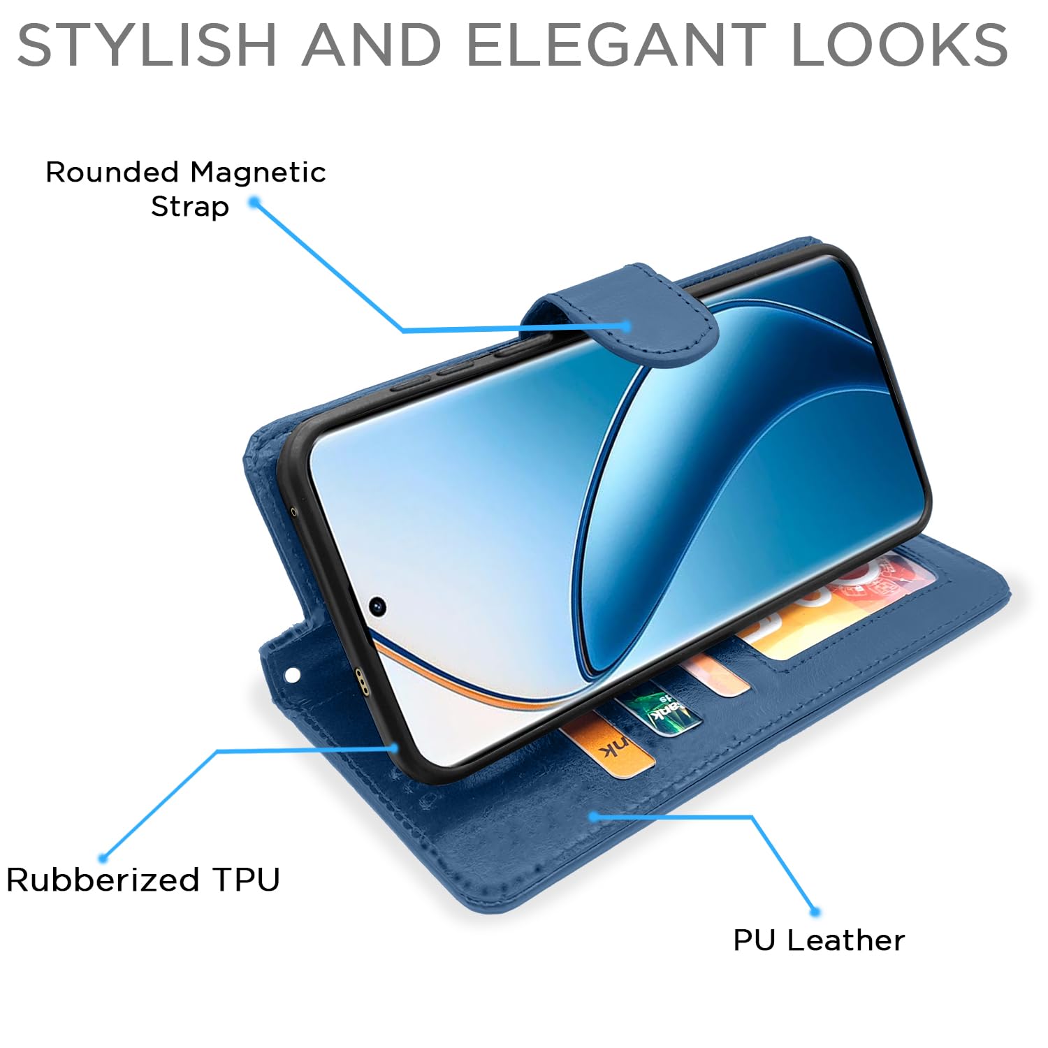 Pikkme Realme 12 Pro/12 Pro Plus 5G blue flip cover – photo 3