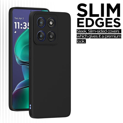 Pikkme Motorola Moto Edge 60 Stylus 5G Soft Matte Silicone Shockproof Case (Black)