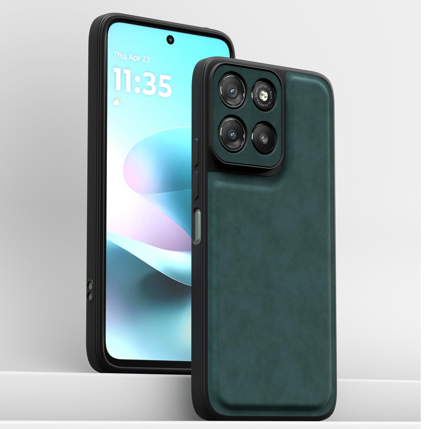 Pikkme Moto G67 Power/G57 Power 5G Leather green mobile back cover – photo 2