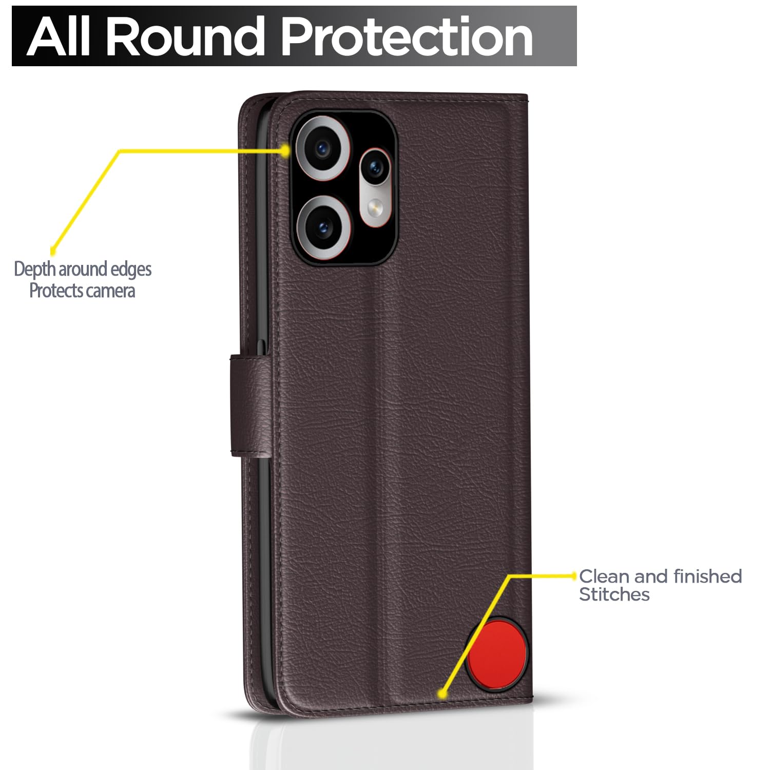 Pikkme CMF by Nothing Phone 2 Pro 5G Vintage Flip cover (Coffee)