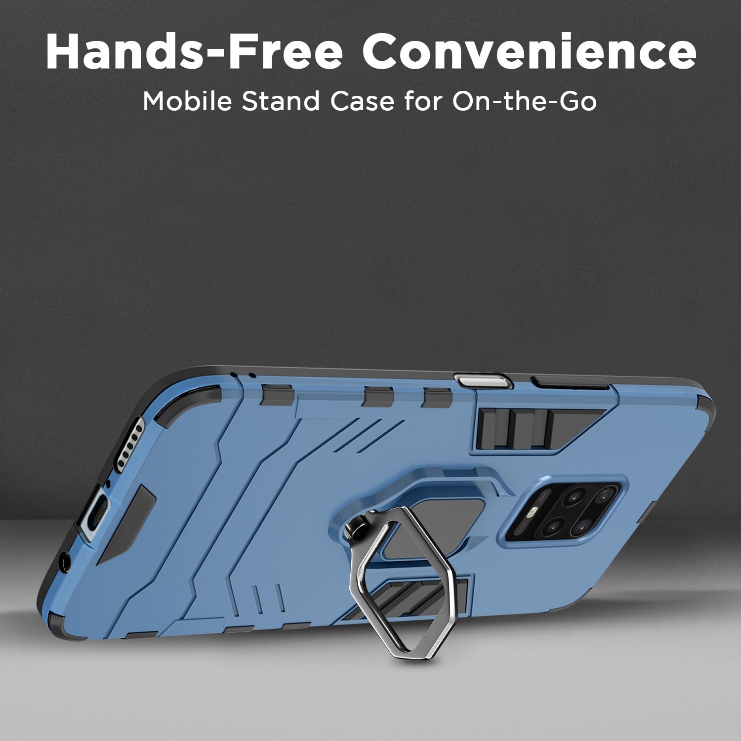 Pikkme Redmi Note 10 Lite/Redmi Note 9 Pro/Note 9 Pro Max D5 Tough Armor Back Cover | Blue